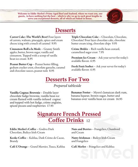 eddie merlot menu|eddie merlot restaurant menu.